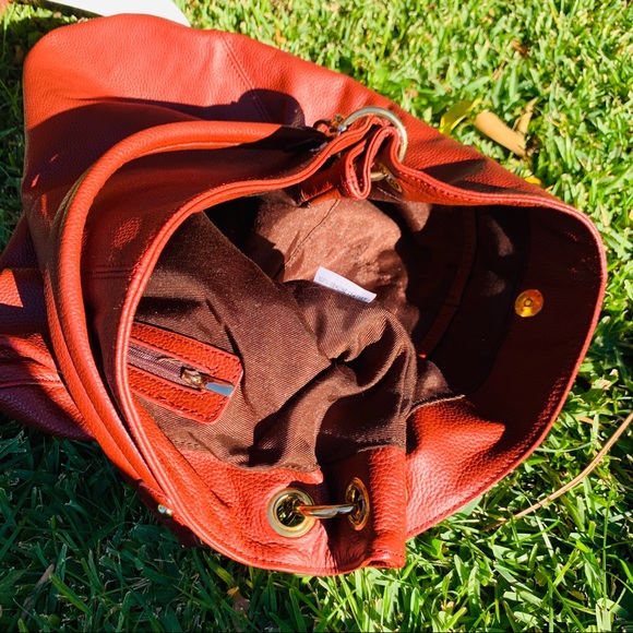 ✨🧡Cuore&Pelle NWOT BrickBrown Genuine Leather Bag - Picture 5 of 8